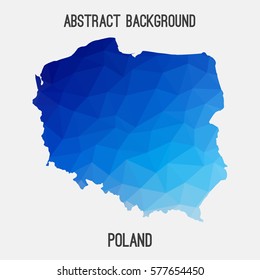 Poland in geometric polygonal style.Abstract tessellation,modern design background. Vector illustration