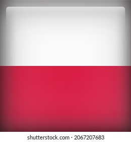 Poland Glossy 3D Square Country Flag Icon