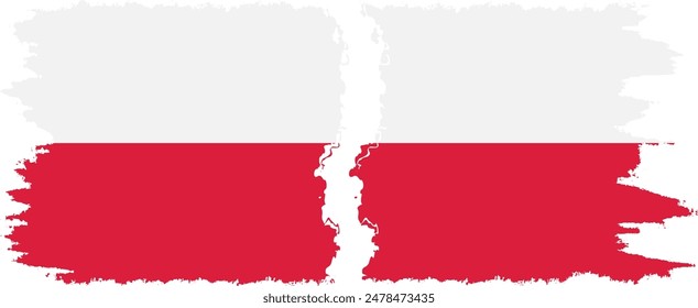 Polonia y Polonia grunge banderas conexión, Vector