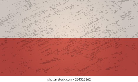 Poland grunge style flag. Vector EPS10