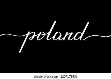 Poland handwritten text vector script