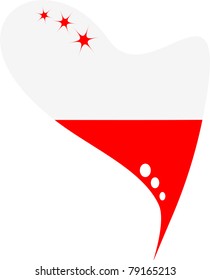 poland in heart. Icon of poland national flag. vector