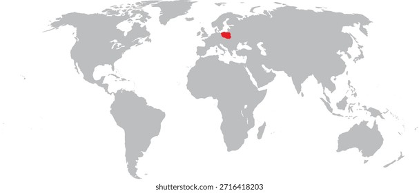 Polonia destacada en el diseño del Vector del mapa mundial