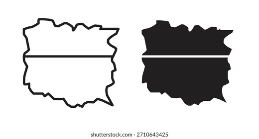 Polen-Symbol auf schwarzem Strich, Vektordesign und flache, feste Version auf weißem Hintergrund