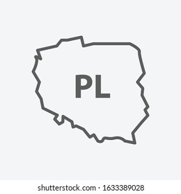 Poland icon line symbol. Isolated vector illustration of poland icon sign concept for your web site mobile app logo UI design.