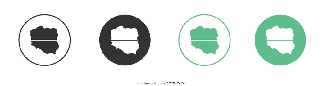 Pictogramas de ícone da Polônia. Vetor eps 10