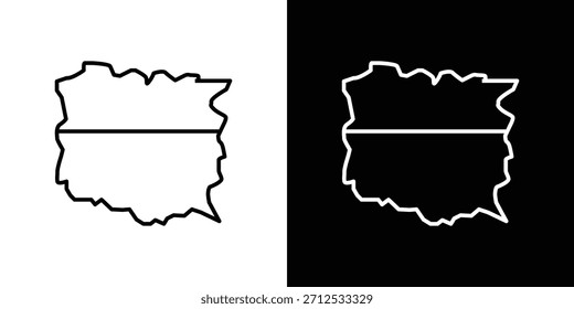 Symbol für Polen. Einfaches flaches Symbol. Piktogramm-Illustration mit perfektem schwarzem Umriss