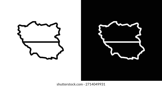 Icono de Polonia en trazo delgado y estilo plano.