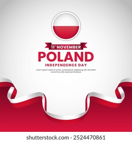 Poland independence day flag square banner background template for banner, greeting cards and post