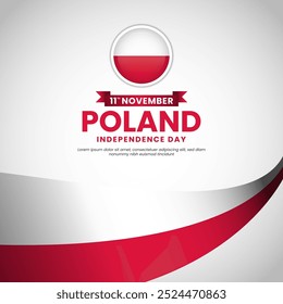 Poland independence day flag square banner background template for banner, greeting cards and post