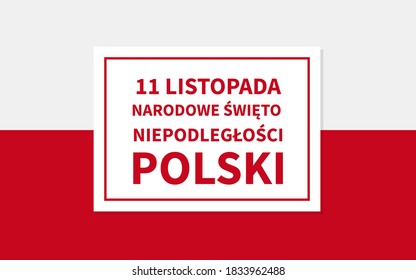 Poland Independence Day lettering in Polish language. Polish holiday celebrate on November 11. Easy to edit vector template for typography poster banner, flyer, shirt, greeting card, postcard, etc.