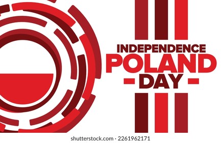 Poland Independence Day. National happy holiday, celebrated annual in November 11. Polish flag. Patriotic elements. Poster, card, banner and background. Vector illustration