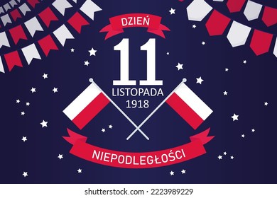 Poland independence day vector banner, greeting card.  Polish holiday 11th of November