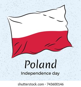 Poland. Independence day. Vector illustration of flag of Poland.