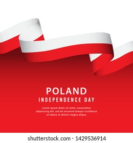 Poland independence day vector template. Design for banner, greeting cards or print.