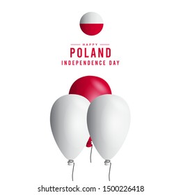 Poland independence day vector template. Design for banner, greeting cards or print.