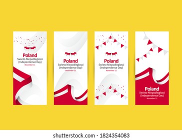 Poland independence day vector template. Design for banner, greeting cards or print.