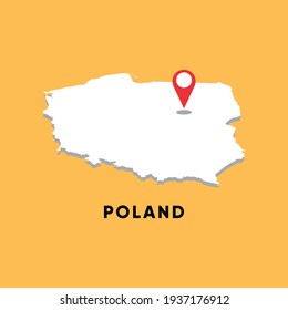 
Poland Isometric map with location icon vector illustration design