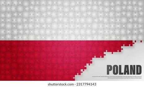 Poland jigsaw flag background. Element of impact for the use you want to make of it.