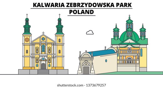 Poland , Kalwaria Zebrzydowska Park ,  travel skyline vector illustration. 