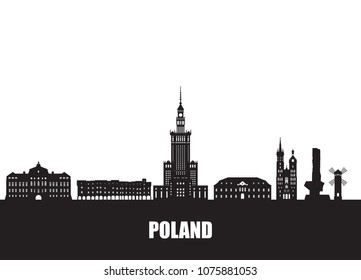 Poland Landmark Global Travel And Journey paper background. Vector Design Template.used for your advertisement, book, banner, template, travel business or presentation.