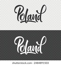 poland lettering clipart element design
