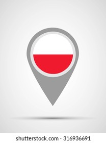 Poland location, Poland flag application, vector illustration, abstract, graphic design