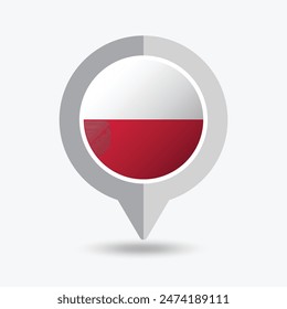 Polonia Locación Pin Ilustración vectorial de iconos