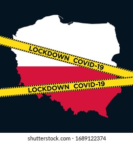 poland lockdown. coronavirus. covid-19. vector illustration.