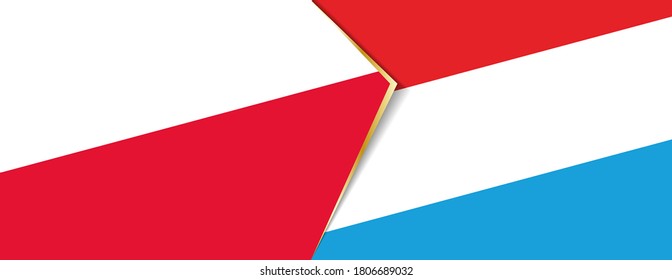 Banderas de Polonia y Luxemburgo, dos banderas vectoriales símbolo de relación o enfrentamiento.