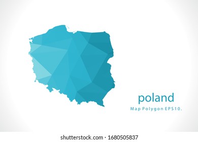 poland Map Abstract geometric rumpled triangular low poly style gradient graphic on white background
