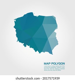 Poland Map Abstract geometric rumpled triangular low poly style gradient graphic on white background
