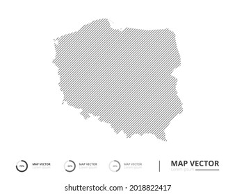Poland map abstract line gray on white background vector for presentation. Creative concept for infographic.