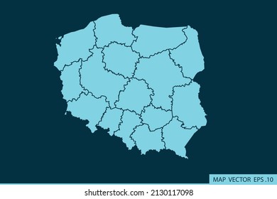 Poland map ,Abstract mash line and point scales on dark background for your web site design map logo, app, ui ,Travel. Vector illustration eps 10.