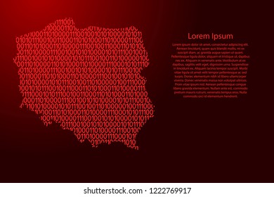 Poland map map abstract schematic from red ones and zeros binary digital code for banner, poster, greeting card. Vector illustration.