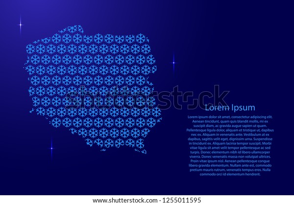 Poland Map Abstract Schematic Snowflake Blue Stock Vector (Royalty Free ...