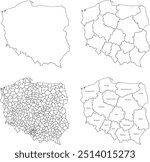 POLAND MAP with its administrative divisions and regions