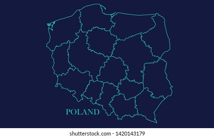 Poland Map Background Vector eps10 