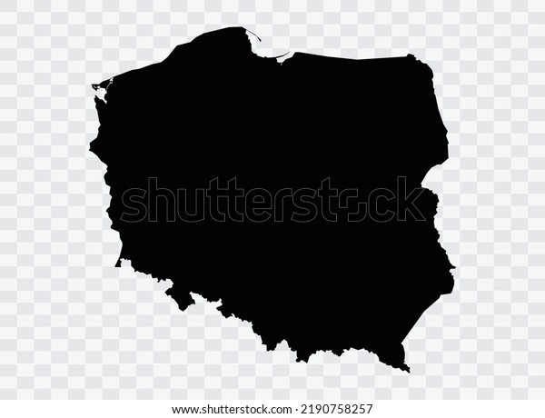 Poland Map black Color on Backgound png  not\
divided into cities