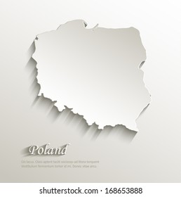 Poland map card paper 3D natural vector