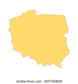 Polen Karte Farbe Linie Element. Landesgrenze. UI UX GUI Design Element. Bearbeitbarer Strich.