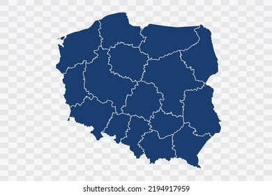 Poland Map dark blue Color on White Background quality files Color (043B72) png