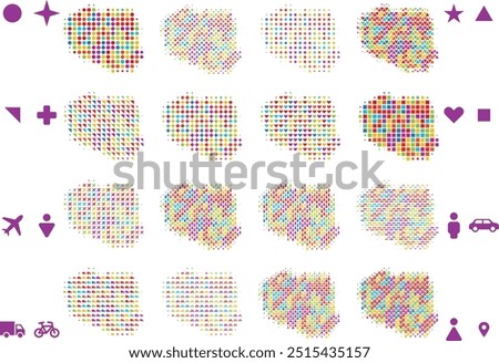 Poland map in different icon shapes.eps
