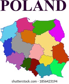 Mapa de Polonia dividido en voivodías
