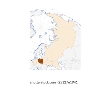 Mapa de Polonia en Europa del Este: Ilustración de la Country europea con naciones vecinas - Ideal para estudios de geografía