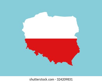 Poland Map Flag