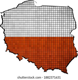 Poland map with flag inside - Illustration,
Abstract Mosaic Grunge Poland Flag