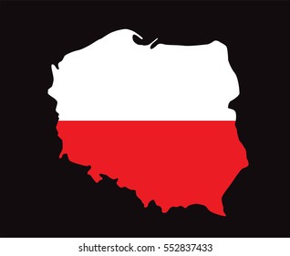 Poland Map Flag Vector Stock Vector (Royalty Free) 552837433 | Shutterstock