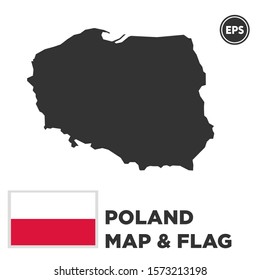 Poland map with Poland flag vector design