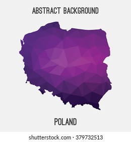 Poland map in geometric polygonal style.Abstract tessellation,modern design background. Vector illustration EPS8